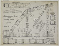 214390 Afbeeldingen van het constructieschema, de tussendwars- en einddwarskoppelingen, schoren en doorsneden van het ...